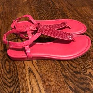 Cole Hassan Hot Pink Flat Sandals